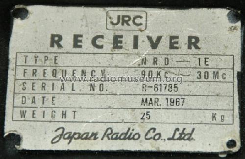 NRD-1E; JRC Japan Radio Co., (ID = 1261663) Commercial Re
