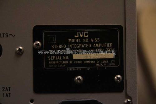Stereo Integrated Amplifier A-S5; JVC - Victor Company (ID = 1560613) Ampl/Mixer