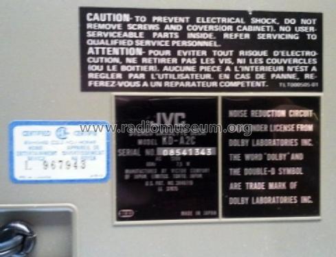 Stereo Cassette Deck KD-A2 A, B, C, E, J, U; JVC - Victor Company (ID = 1412099) R-Player