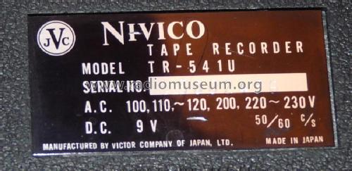 Nivico TR-541U; JVC - Victor Company (ID = 673183) R-Player