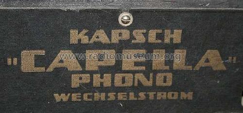 Capella Phono ; Kapsch & Söhne KS, (ID = 1181716) Radio