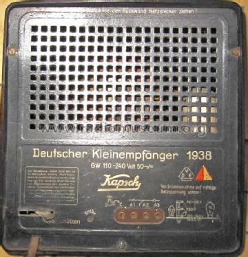 Deutscher Kleinempfänger 1938 DKE 38; Kapsch & Söhne KS, (ID = 144018) Radio