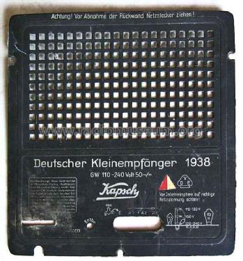 Deutscher Kleinempfänger 1938 DKE 38; Kapsch & Söhne KS, (ID = 255828) Radio