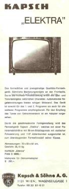 Elektra ; Kapsch & Söhne KS, (ID = 753171) Television