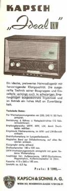 Ideal UKW ; Kapsch & Söhne KS, (ID = 745180) Radio
