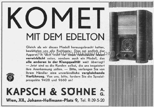 Komet W ; Kapsch & Söhne KS, (ID = 1528766) Radio