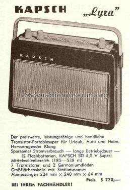 Lyra MW ; Kapsch & Söhne KS, (ID = 740239) Radio