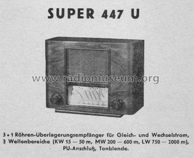 Gemeinschaftssuper 447U; Kapsch & Söhne KS, (ID = 38252) Radio