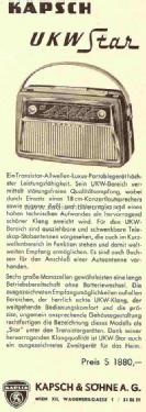 UKW-Star ; Kapsch & Söhne KS, (ID = 710216) Radio