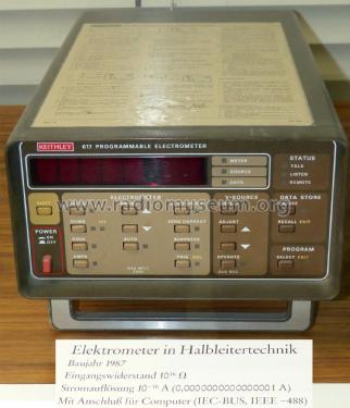 Programmable Electrometer 617; Keithley Instruments (ID = 2021535) Equipment
