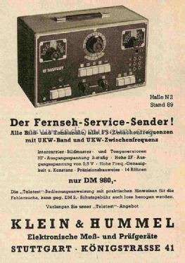 Teletest Fernseh-Service-Sender FS4; Klein & Hummel; (ID = 730166) Equipment