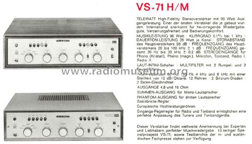 Telewatt VS-71M; Klein & Hummel; (ID = 2353110) Ampl/Mixer