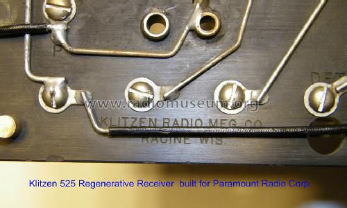 Paramount Regenerative Receiver 525; Klitzen Radio (ID = 1246056) Radio