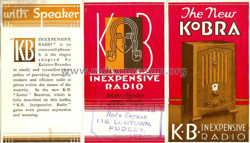 Kobra KB 274; Kolster Brandes Ltd. (ID = 2332350) Radio