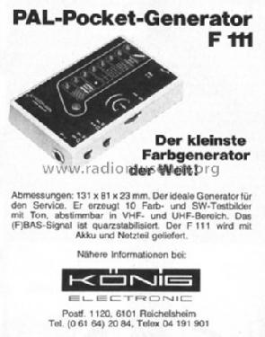 Pocket Generator F-111; König Electronic (ID = 485489) Equipment