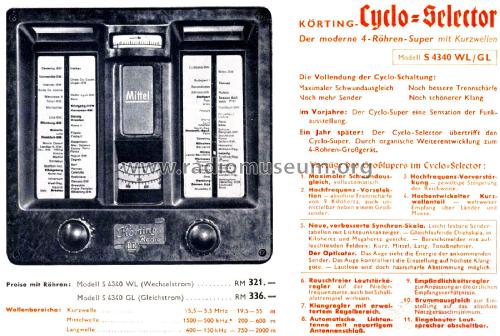 Cyclo-Selector S4340GL; Körting-Radio; (ID = 2656423) Radio