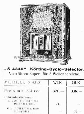 Cyclo-Selector S4340GL; Körting-Radio; (ID = 2673601) Radio