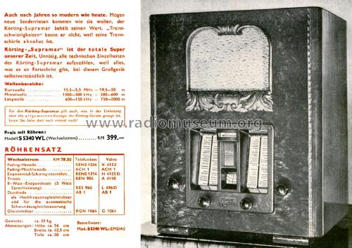 Körting Supramar S5340WL; Körting-Radio; (ID = 2655950) Radio