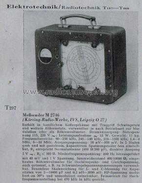 Mess-Sender M 2746; Körting-Radio; (ID = 2512747) Equipment