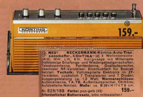 Cortina IC Art. Nr. 829/188; Neckermann-Versand (ID = 618074) Radio