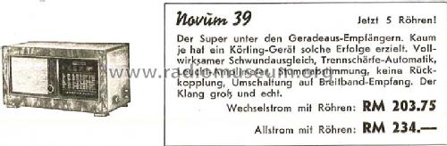 Novum 39W; Körting-Radio; (ID = 1387391) Radio