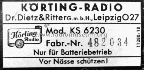 Tourist KS6230 ; Körting-Radio; (ID = 2443517) Radio