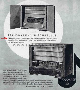 Transmare 40WK; Körting-Radio; (ID = 2682305) Radio