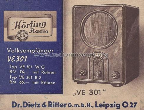 Volksempfänger VE301W; Körting-Radio; (ID = 1560549) Radio