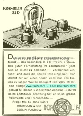 RDV32für 3-fach-Röhre ; Kramolin; München (ID = 1611360) Radio