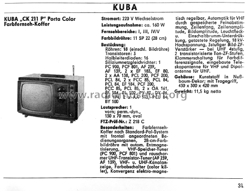 Porta Color CK211P Ch= C211; Kuba Kuba-Imperial, (ID = 2165615) Television