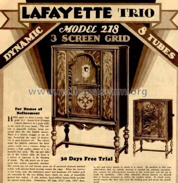 218 Trio ; Lafayette Radio & TV (ID = 692735) Radio