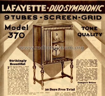 370 Duo-Symphonic ; Lafayette Radio & TV (ID = 692772) Radio