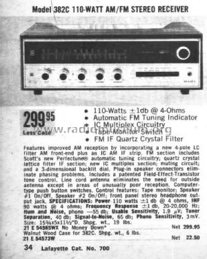 AM/FM Stereo Receiver 382C; Lafayette Radio & TV (ID = 1812476) Radio