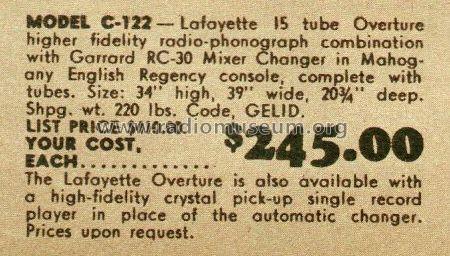 C-122 ; Lafayette Radio & TV (ID = 842480) Radio