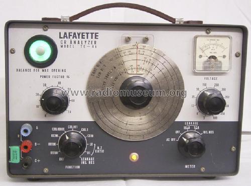 Capacitance - Resistance Analyzer TE-46; Lafayette Radio & TV (ID = 1898231) Equipment