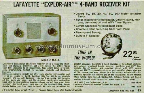 Explor-Air 4-Band Receiver Kit KT-135; Lafayette Radio & TV (ID = 1808428) Radio