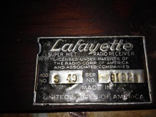 S-49 ; Lafayette Radio & TV (ID = 2217093) Radio