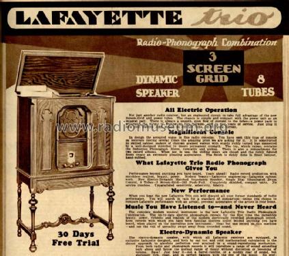 Trio Radio-Phonograph ; Lafayette Radio & TV (ID = 693208) Radio