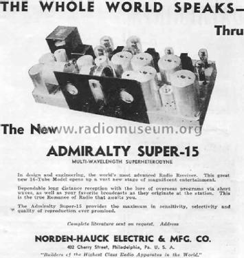 Admiralty Super 15; Leutz, C.R., Inc. (ID = 1718928) Radio