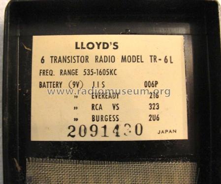 Six Transistor TR-6L; Lloyd's Electronics; (ID = 2821624) Radio