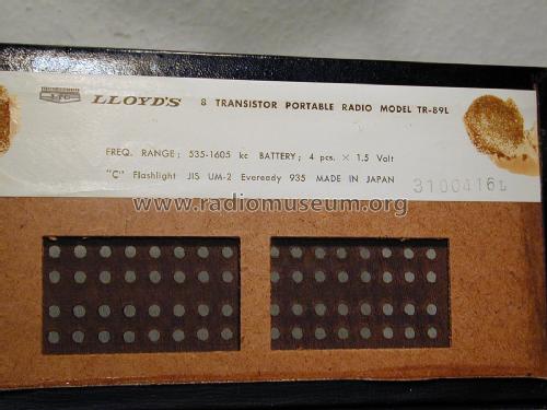 Eight Transistor High Sensitivity TR-89L; Lloyd's Electronics; (ID = 1917641) Radio