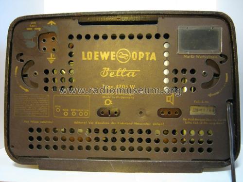 Bella 4705W; Loewe-Opta; (ID = 2596657) Radio