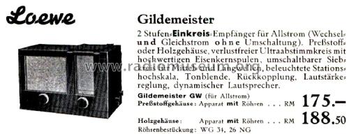 Gildemeister GW; Loewe-Opta; (ID = 2579883) Radio