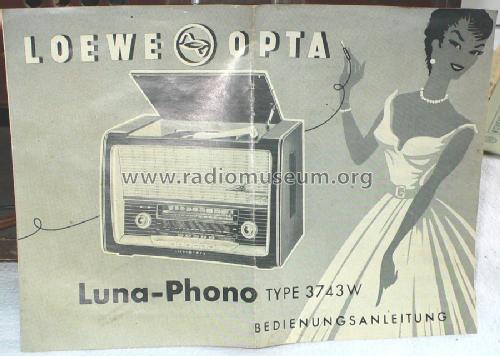 Luna Phono 3743W; Loewe-Opta; (ID = 410970) Radio