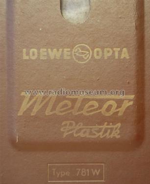Meteor Plastik 781W; Loewe-Opta; (ID = 1681575) Radio