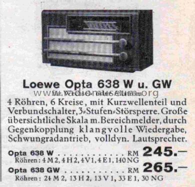 Opta 638W; Loewe-Opta; (ID = 2817398) Radio