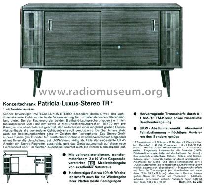 Patricia-Luxus-Stereo TR 62 235; Loewe-Opta; (ID = 2396015) Radio