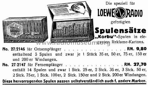 Spezial-Spulen-Satz für 2H3N Fernempfänger; Loewe-Opta; (ID = 1886750) Diversos