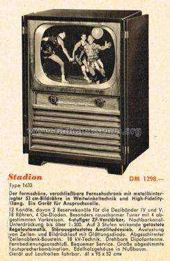 Stadion 1633; Loewe-Opta; (ID = 2767230) Television