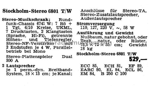 Stockholm-Stereo 6801T/W; Loewe-Opta; (ID = 1942571) Radio